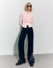 Faux fur polo collar vest