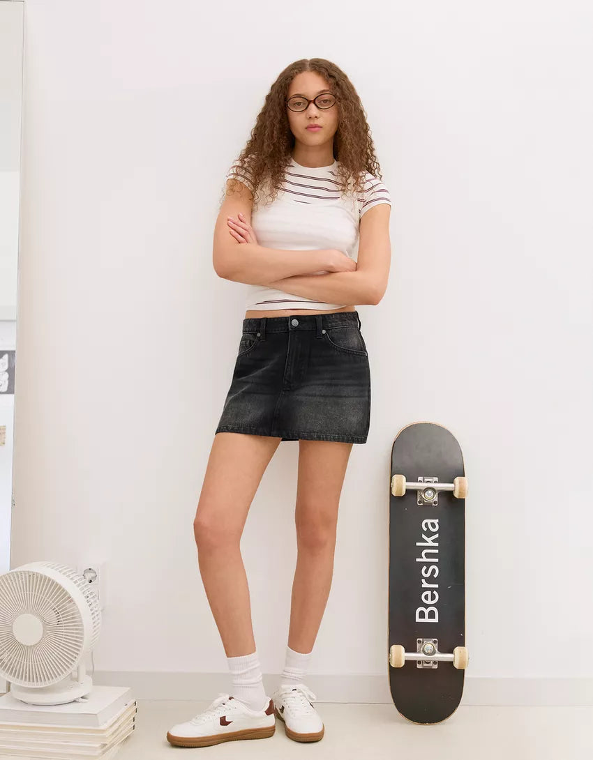 Denim mini skirt
