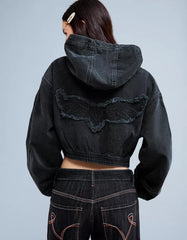 Denim jacket with zipper