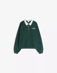 Printed polo collar sweater