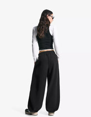 Plush barrel pants with stoppers