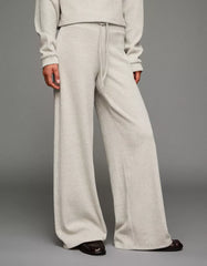 Soft ribbed wide-leg pants