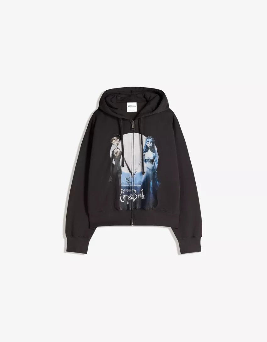 Corpse Bride print hooded sweatshirt