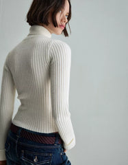 High neck ribbed sweater