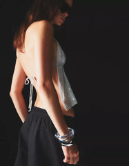 Sequined halter neck top