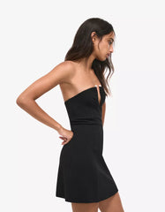 Shimmery mini dress with neckline