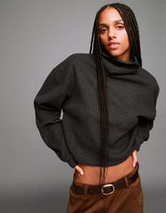 High neck ribbed sweater