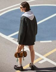 Jacket with contrasting collar