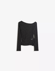 Long sleeve blonde lace top