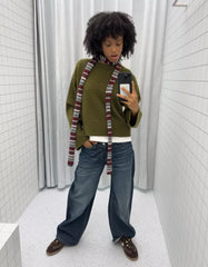 Oversized sweater with ribbed hem