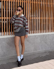 Sweater with polo collar