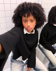 Oversized sweater with ribbed hem