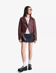 Leather effect biker jacket