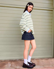 Long sleeve T-shirt with polo collar