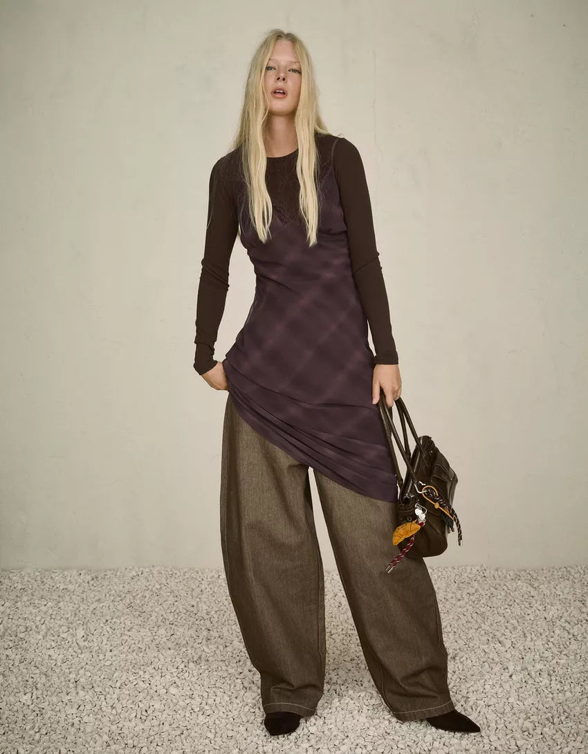 Chiffon blond lace midi dress