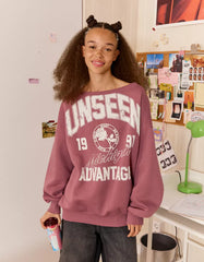 Printed boatneck sweatshirt