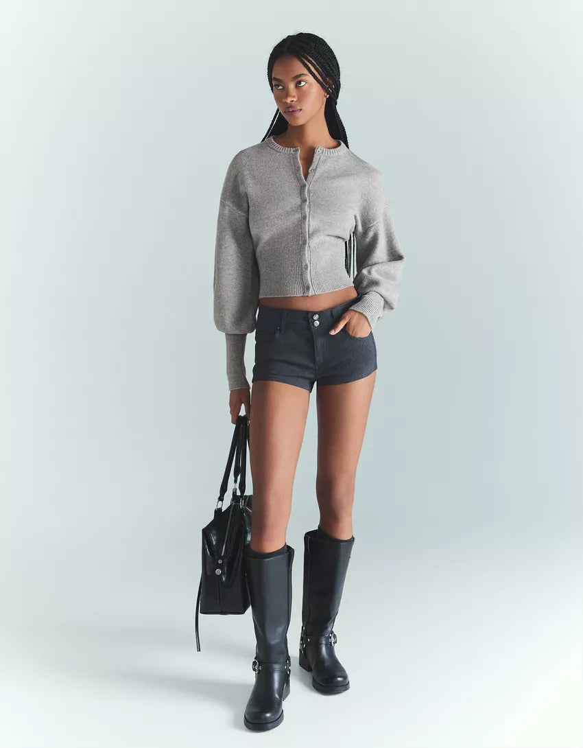 Fitted ribbed cardigan