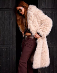 Long faux fur coat