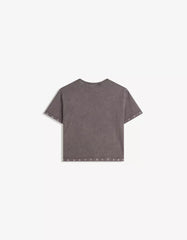 Short sleeve T-shirt with eyelets