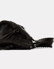 Worn-effect bowling bag with straps