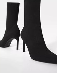 Tailored high-heel ankle boots