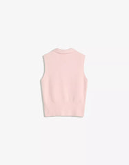 Faux fur polo collar vest