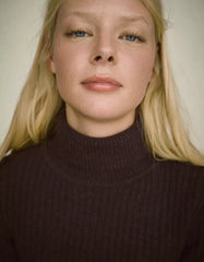 High neck ribbed sweater