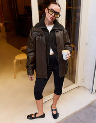 Knit capri trousers with side vents