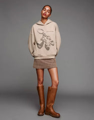 Printed zip-up hoodie