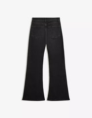 Flared jeans with slit