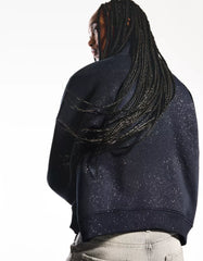 Shiny zip-up sweatshirt