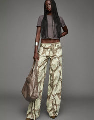 Printed boyfriend jeans