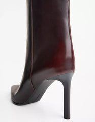 Wide-calf high-heel boots