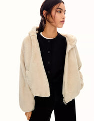 Faux fur hooded jacket