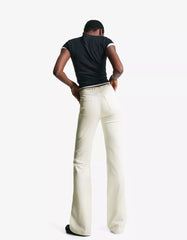 Studded waist pants with zipper