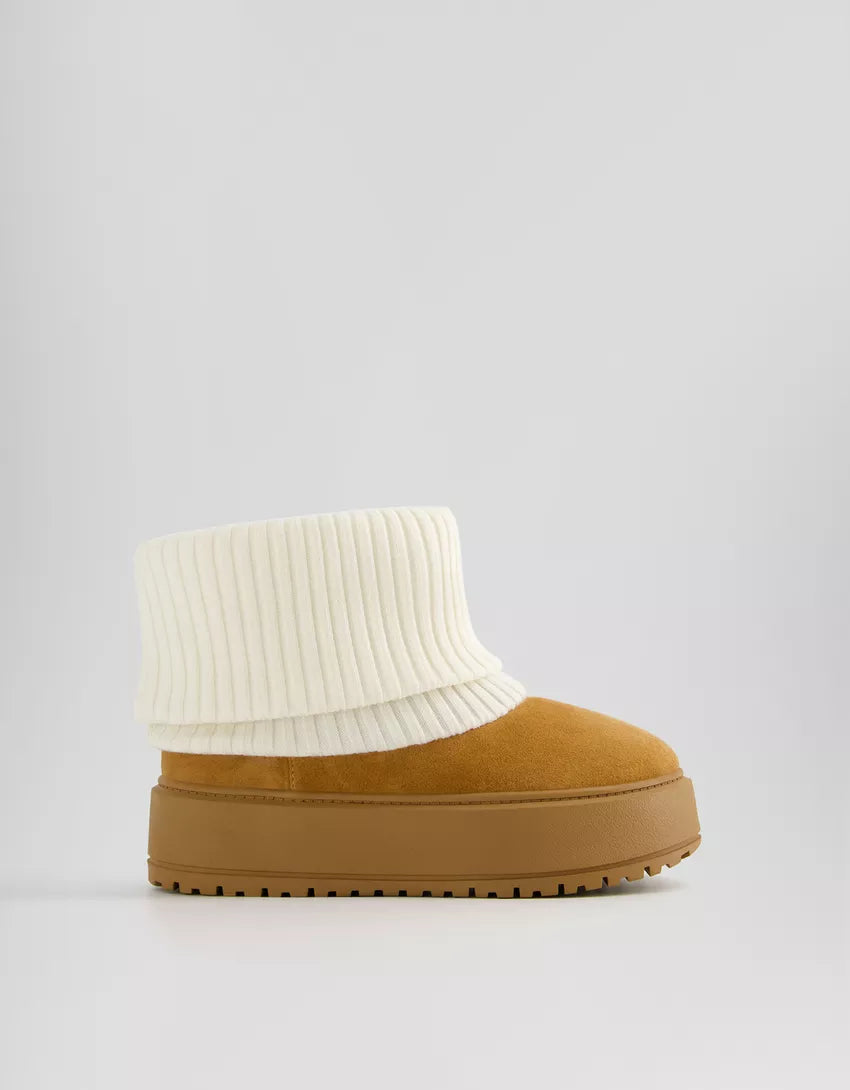 Sock platform ankle boots