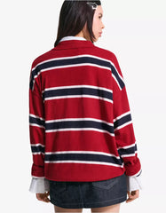 Sweater with polo collar
