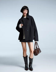 Felt texture jacket with batwing sleeves