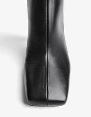 Kitten-heel ankle boots with square toe