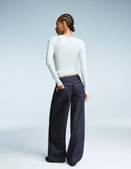 Low-rise wide-leg jeans