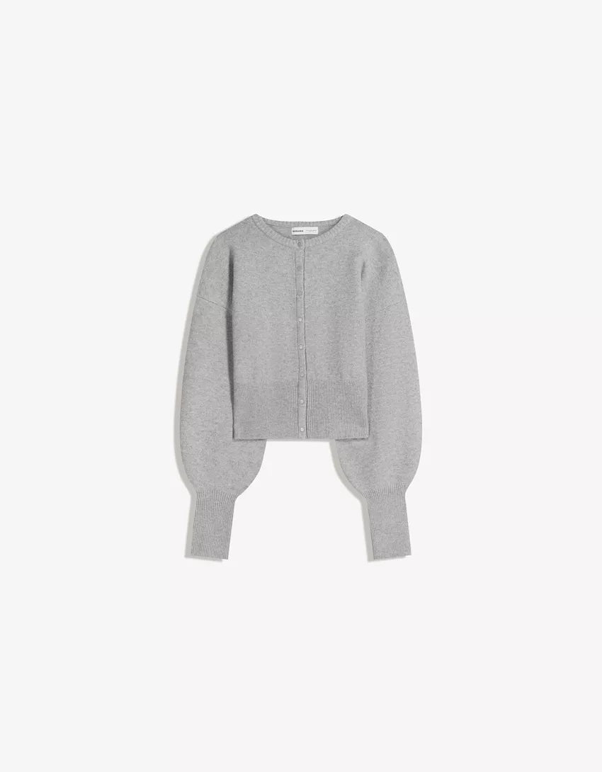 Fitted ribbed cardigan