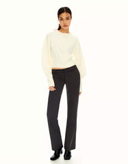 Low-rise boot-cut pants