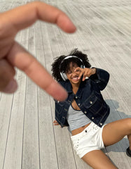 Cropped denim jacket