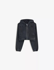 Denim jacket with zipper