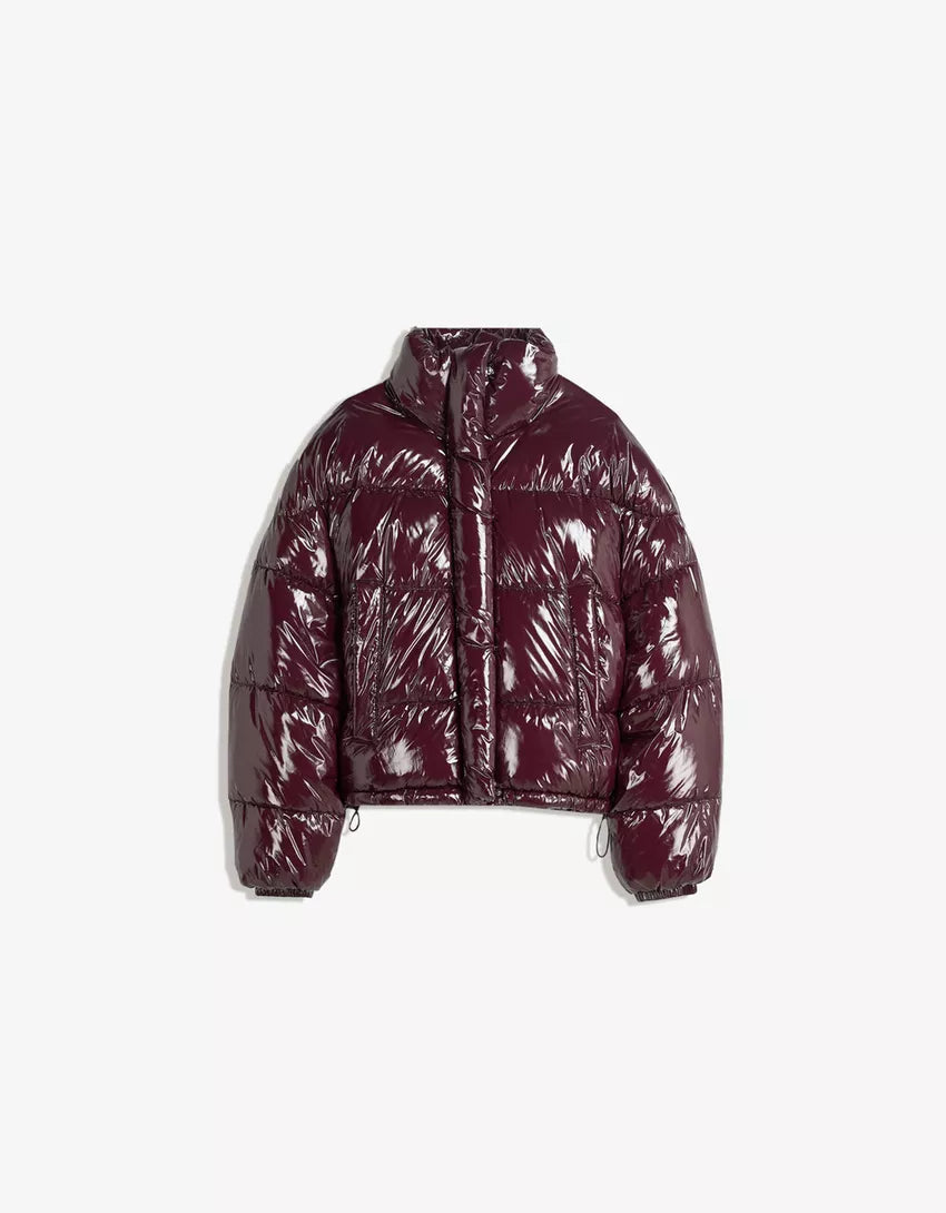 Vinyl-effect puffer jacket