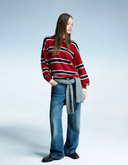 Sweater with polo collar