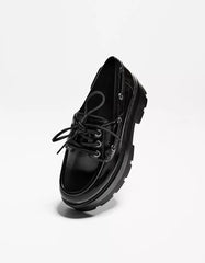 Chunky sole deck shoes