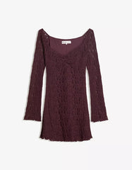 Blonde lace off-the-shoulder mini dress