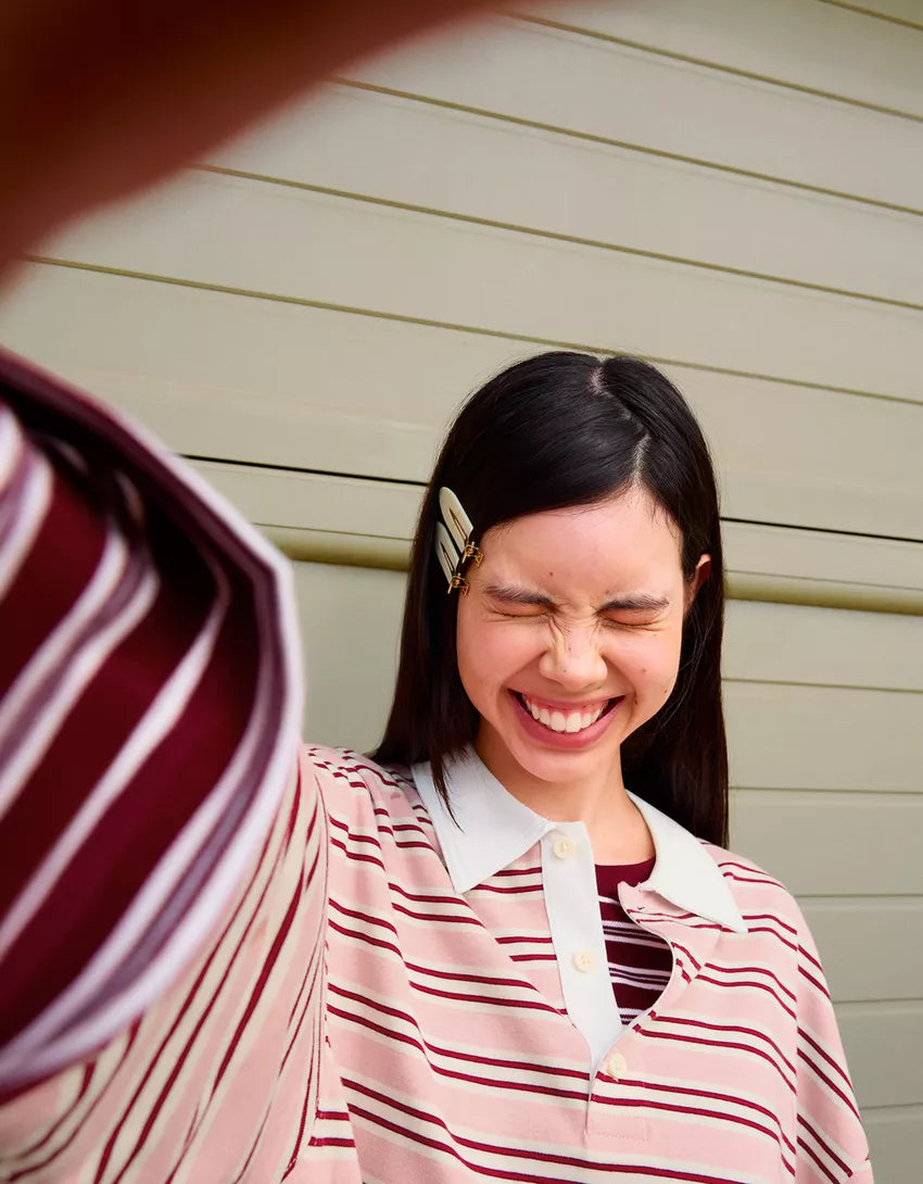 Long sleeve T-shirt with polo collar