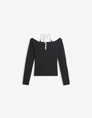 Long sleeve halter neck T-shirt